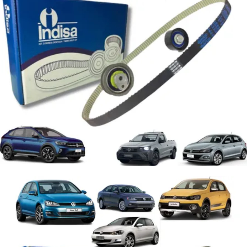 Kit Correia Dentada e Polia Para Veículos Audi:A1 A3 e Q3 VW Volkswagem Cross Up!, Crossfox, Fox, Gol, Golf, Jeta, Nivus