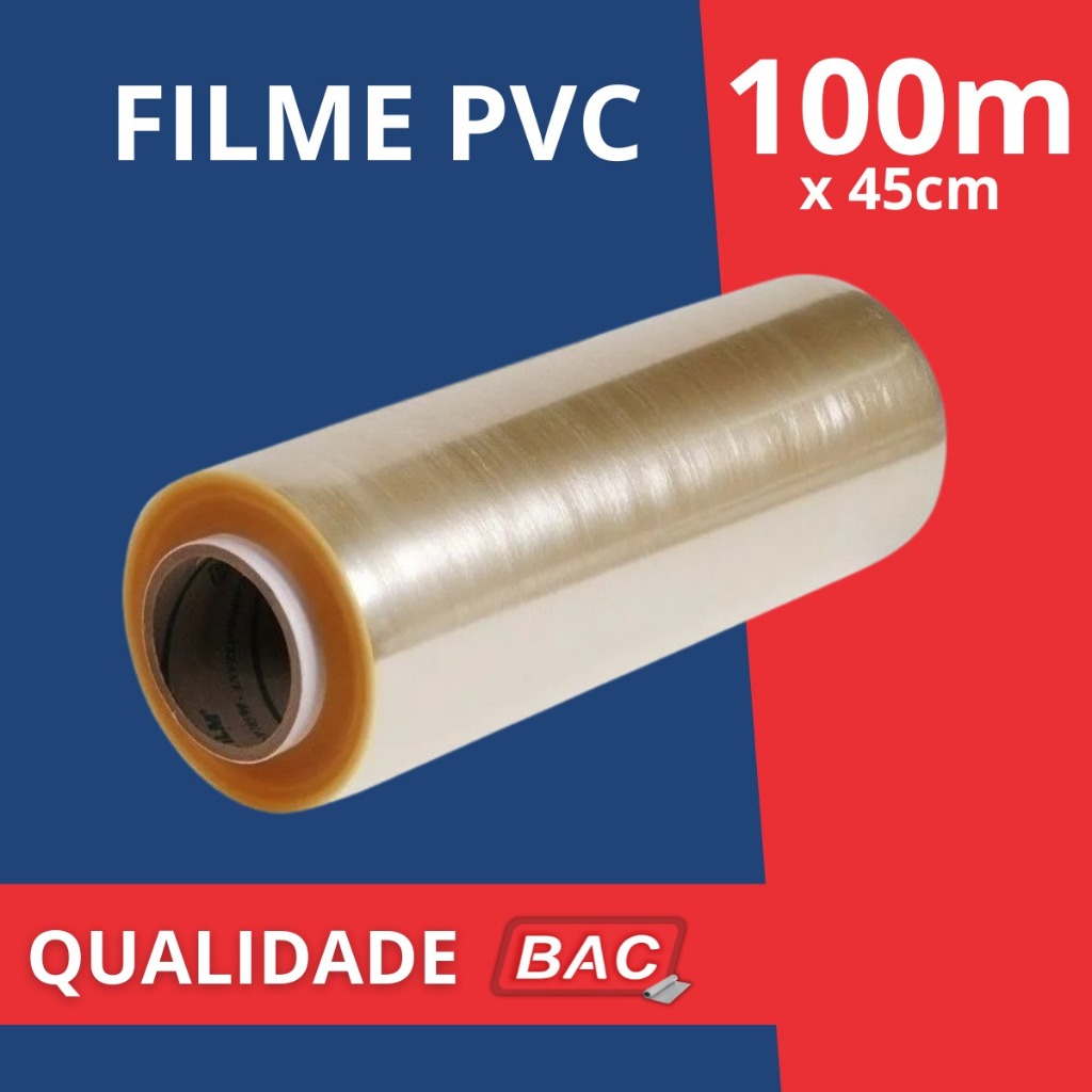 Rolo Bobina Plastico De Filme Pvc 45cm X 100 Metros Qualidade BAC