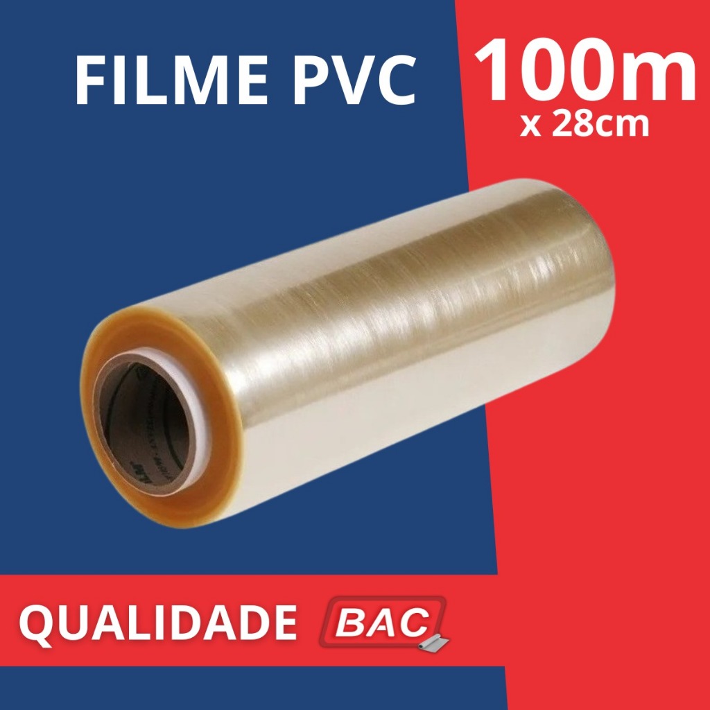 Rolo Bobina Plastico De Filme Pvc 28cm X 100 Metros Qualidade BAC