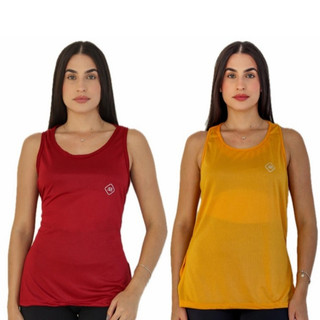 kit 2 Regata Academia Feminina Tapa Bumbum Long Line Dry Fit Camiseta Sobre Legging