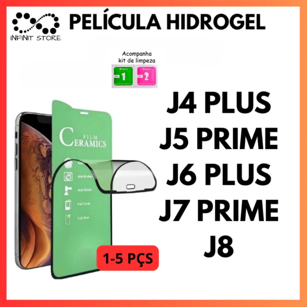 Película Cerâmica Hidrogel Flexível 9D Para Samsung J4 PLUS J5 PRIME J6 PLUS J7 PRIME J8 em Oferta na Shopee