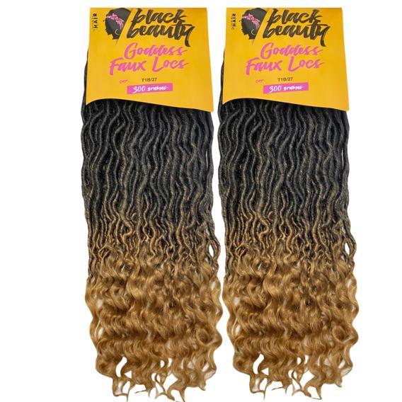 2 Pacote Cabelo Goddess Faux Locs Dreads Crochet Braid 2 x 300gr - Black Beauty