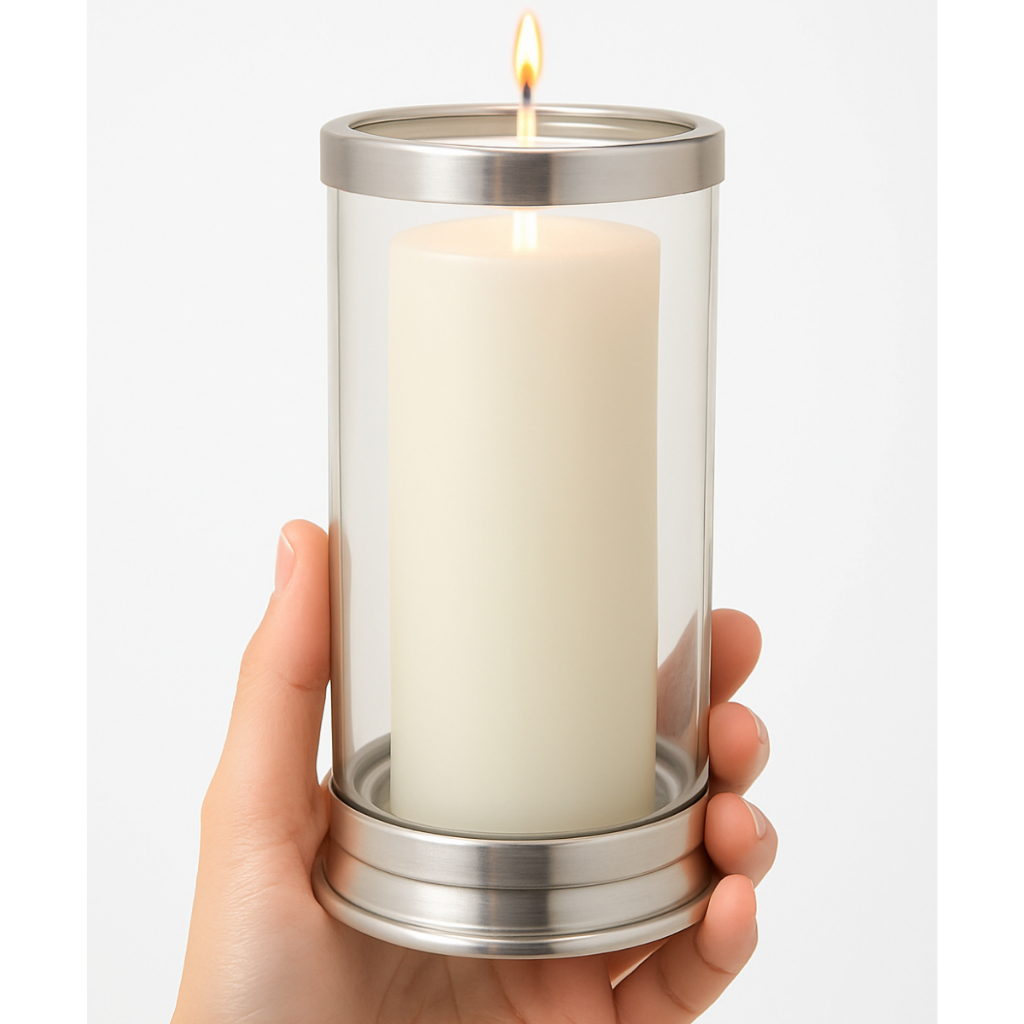 Suporte de Vela 7 dias 18 cm em Vidro e Alumínio em Oferta na Shopee