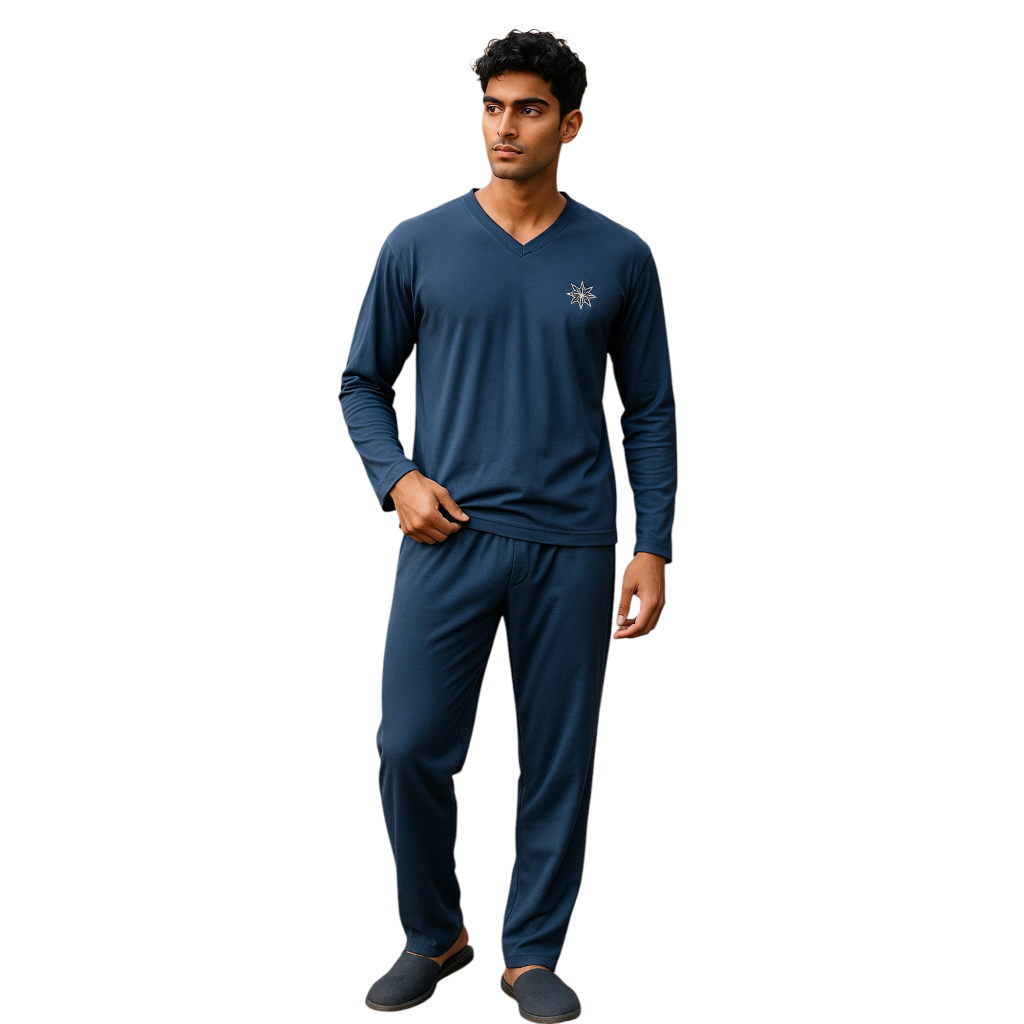 Pijamas Masculino Inverno Meia Manga / Manga Longa com Calça em Malha de Qualidade