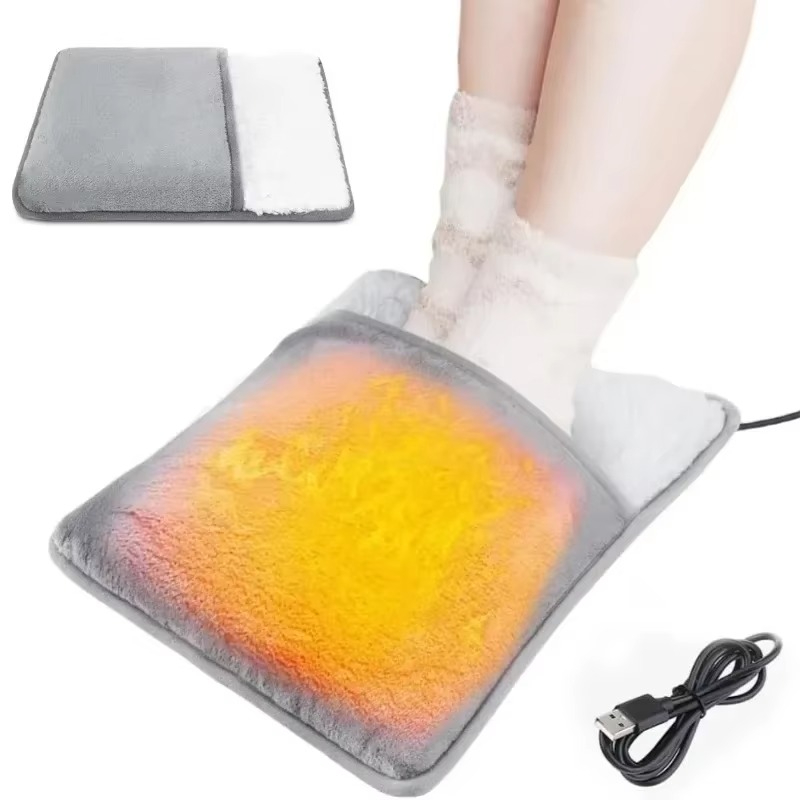 Almofada de Aquecimento Elétrica Portátil USB para Pés, Lavável, Macio, Pelúcia, Aquecedor de Pés