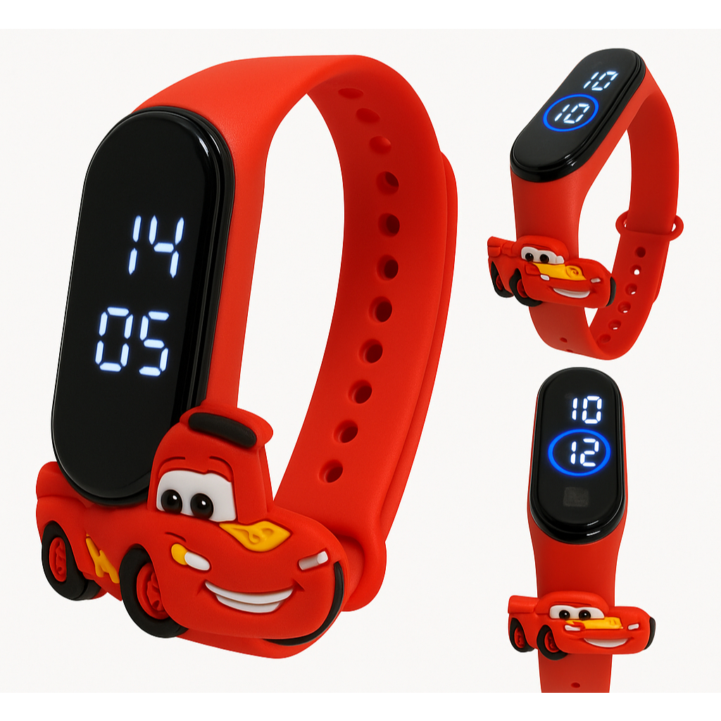 Relógio de LED McQueen Carros O Herói das Pistas no Pulso do Seu Filho Prova d'água em Oferta na Shopee