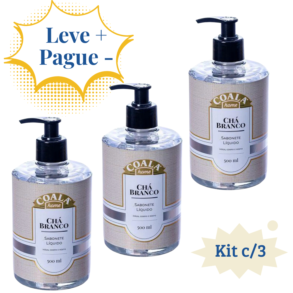 Sabonete Líquido Coala Chá Branco 500ml - Limpeza Suave e Perfumada