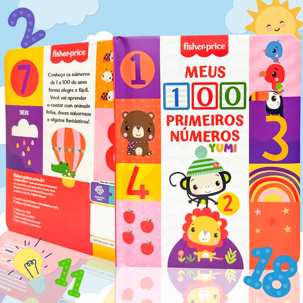 Livro Infantil Do Bebê Meus 100 Primeiros Números Fisher-price Capa Dura Original em Oferta na Shopee