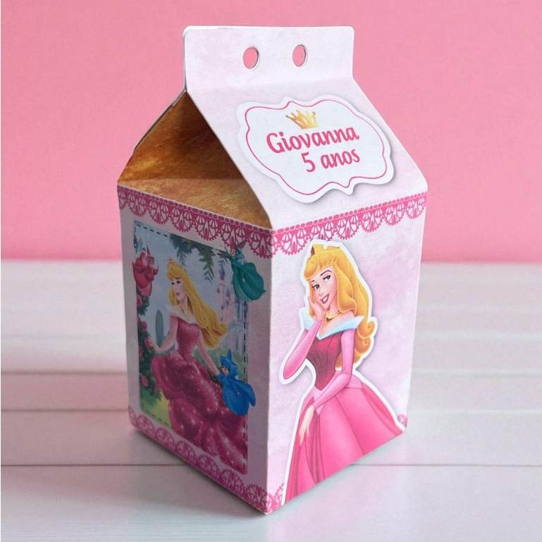 Caixinha Milk Bela Adormecida Personalizada Kit Festa Lembrancinha Princesa Princesas Aurora