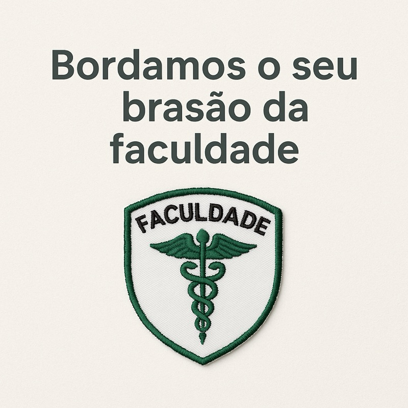 Bordado adicional - brasão faculdade