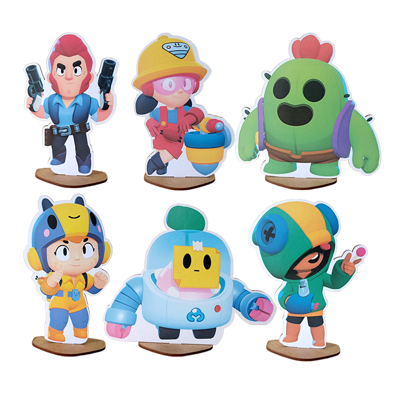 Kit Display de Mesa 6 Peças Para Festa Brawstar em Oferta na Shopee