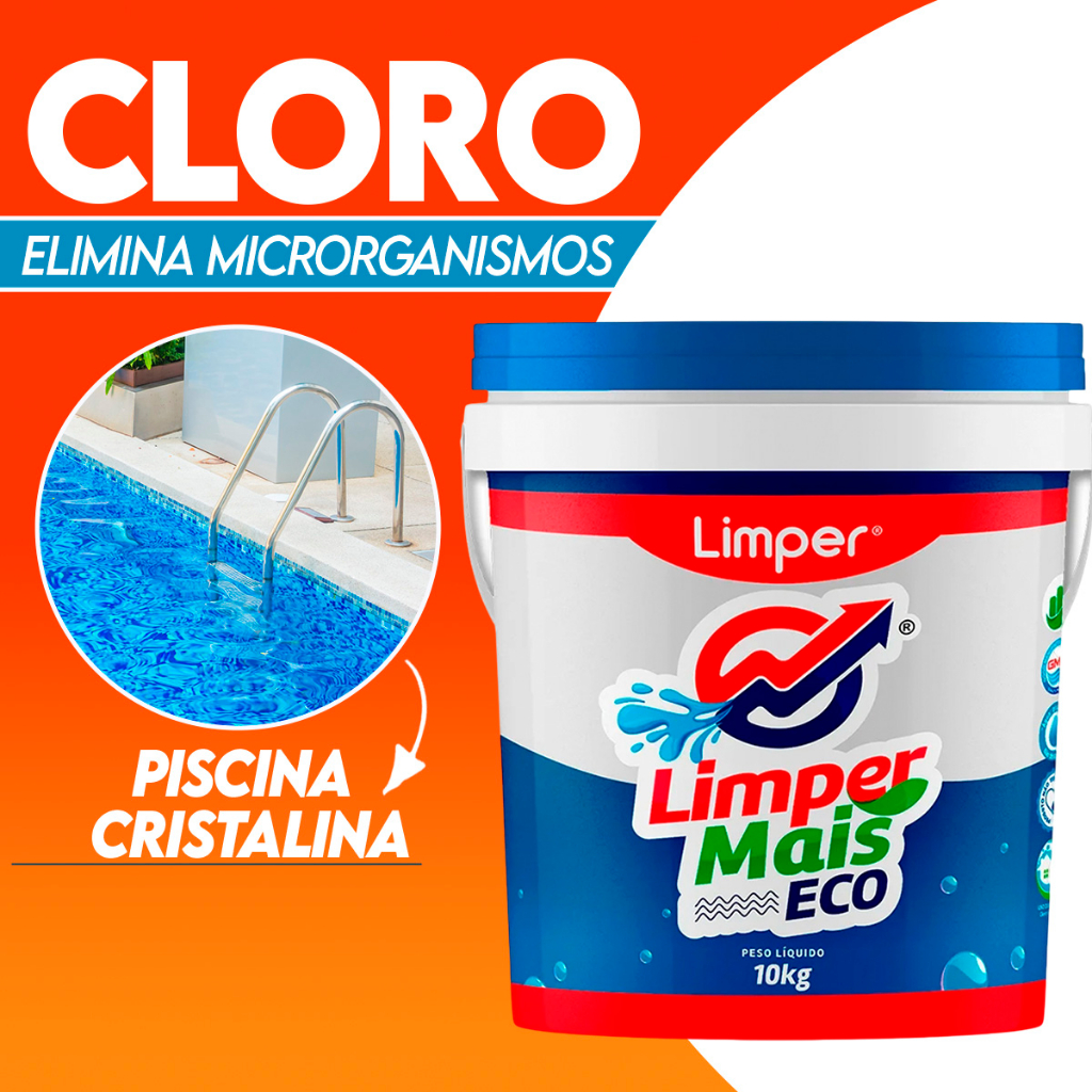 Balde De Cloro Atcllor 10 Kg Para Limpeza E Manutenção Para Piscina