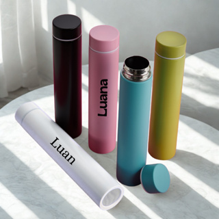 Garrafa Térmica Personalizada Nome Inox Mini 275ml Fininha Academia Clean Feminina Masculina em Oferta na Shopee