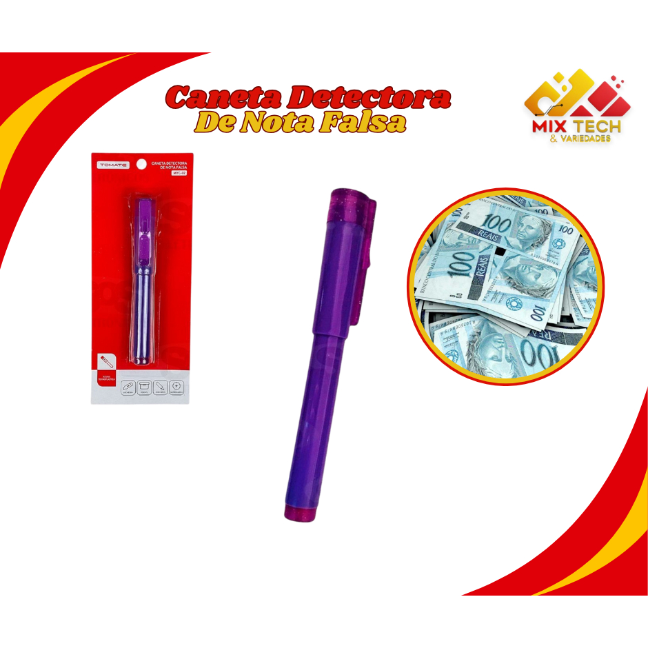 Caneta Detectora de Nota Falsa - TOMATE