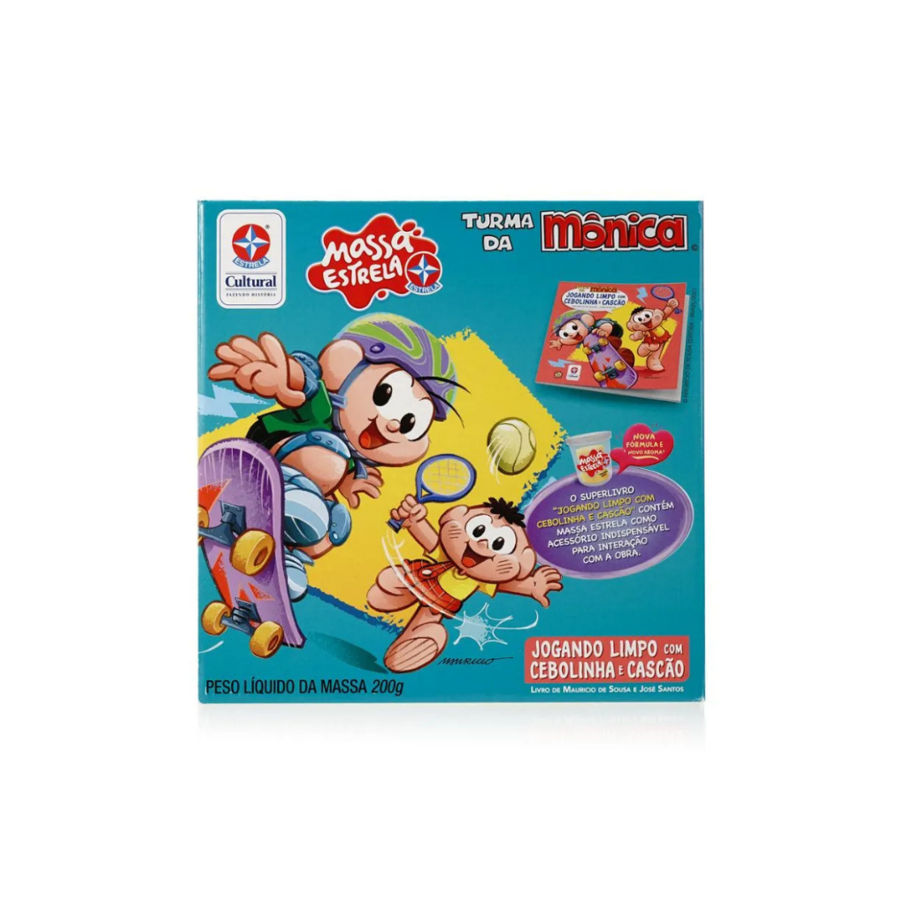Massa Estrela Turma da Mônica Massinha de Modelar + Superlivro Jogando Limpo com Cebolinha e Cascão - Estrela