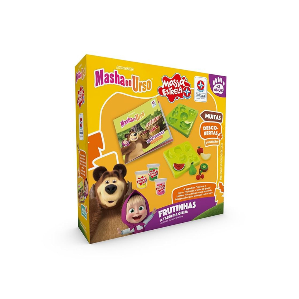 Massa Estrela Massinha de Modelar Masha e o Urso + Superlivro Frutinhas A Tarde da Geleia - Estrela