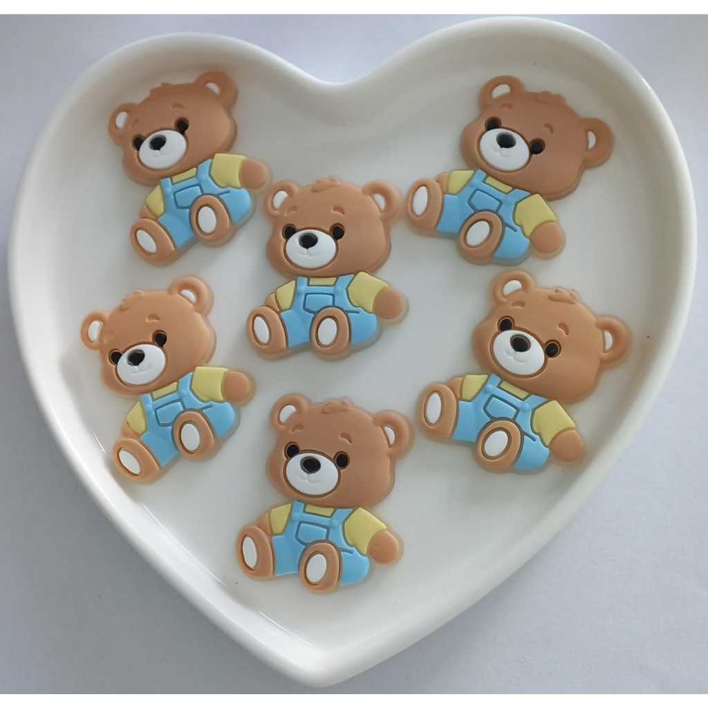 Aplique Emborrachado Infantil Ursinho Laços Tiaras Prendedores Artesanato DIY