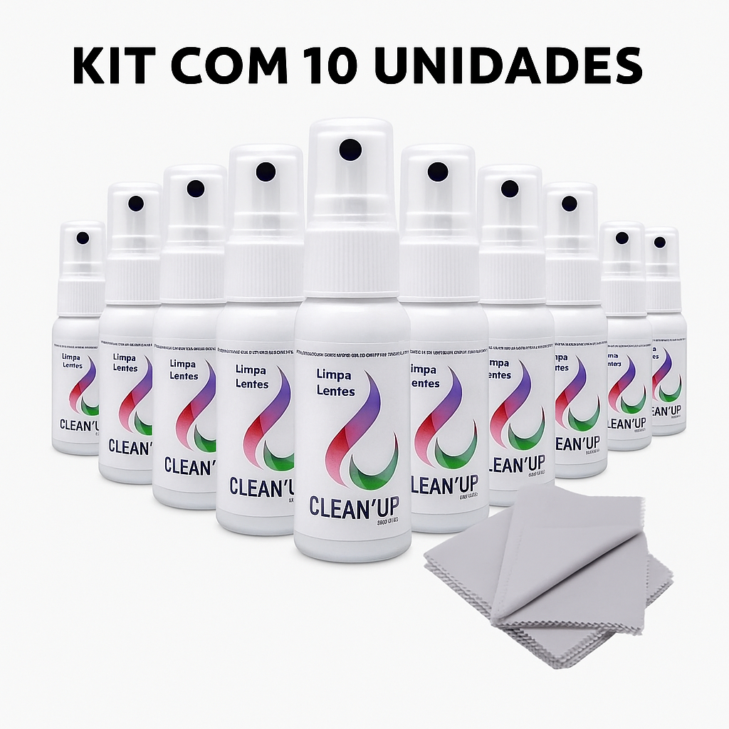 Kit 10 Limpa Óculos Celular Limpa Lentes com 10 Flanelas Limpa Tela Tv Celular Notebook - Majestic