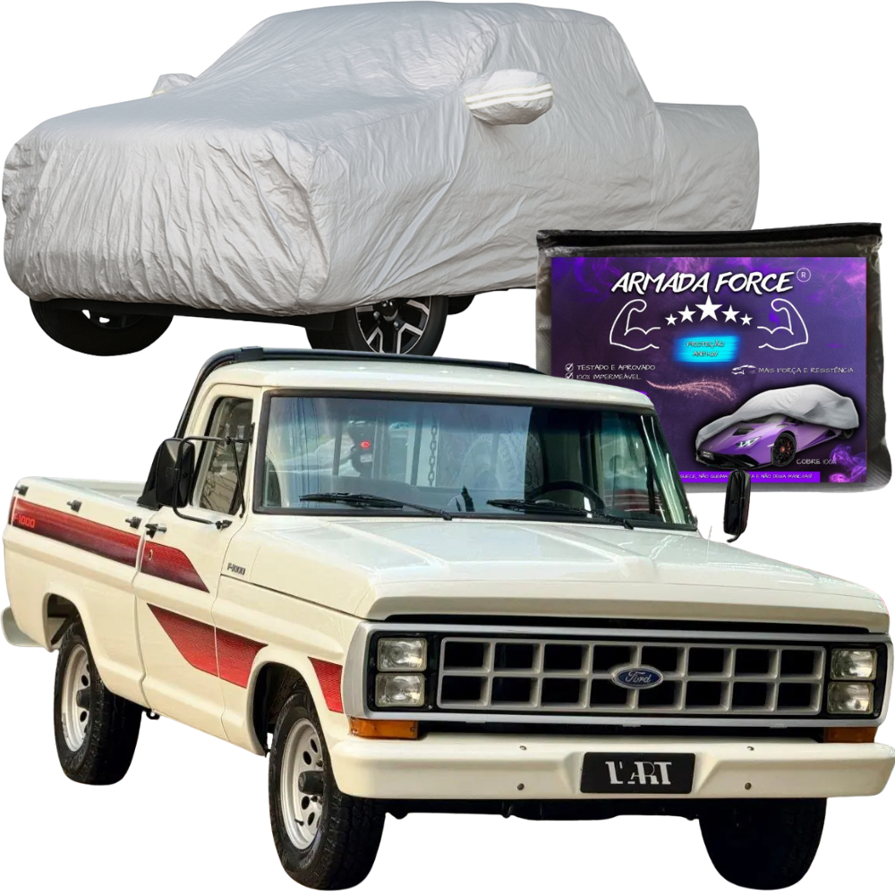 Capa De Cobrir Carro Ford F1000 ano 1985 a 2000 Com Forro Total Impermeável Protege Sol Chuva Poeira