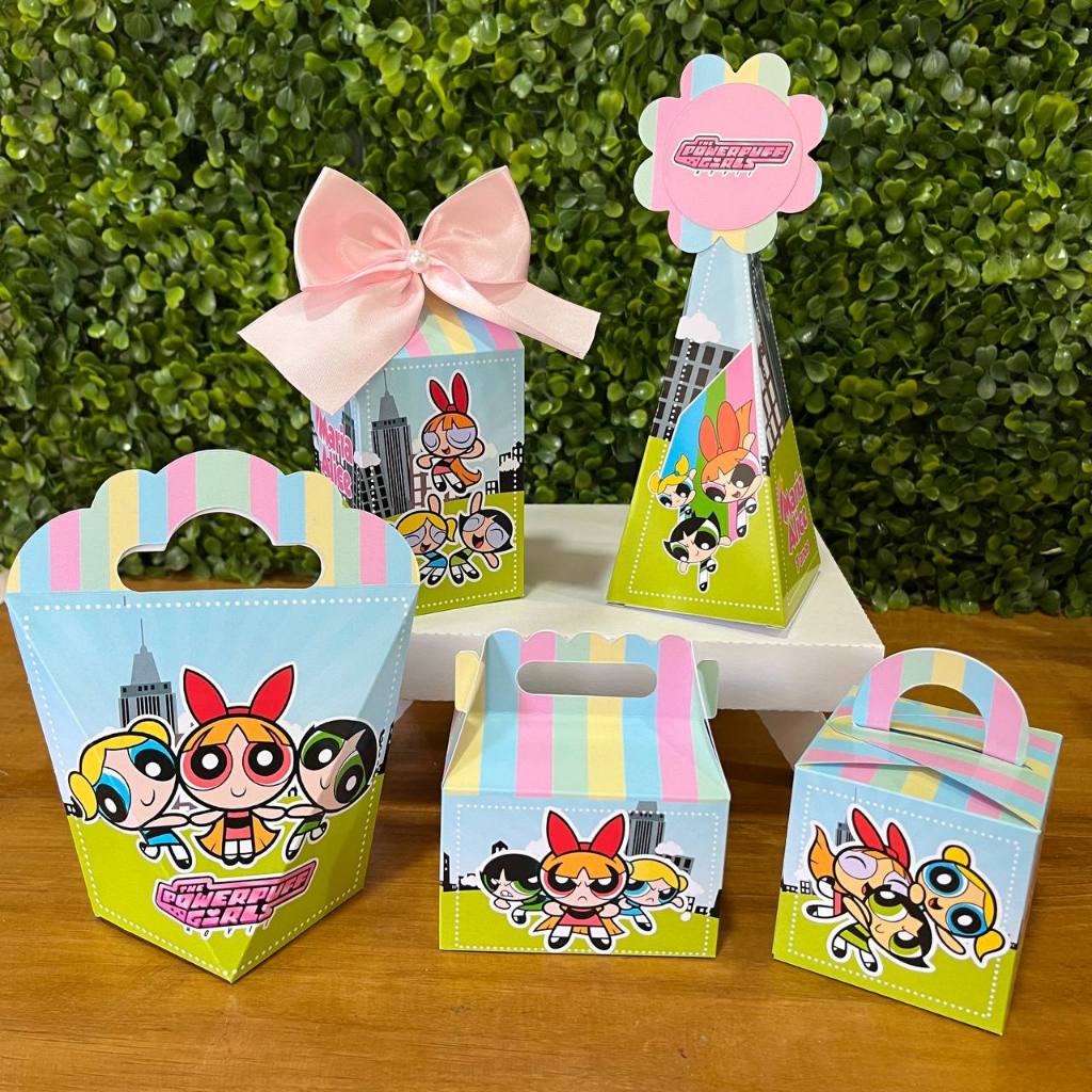 KIT CAIXINHAS PERSONALIZADA AS MENINAS SUPER PODEROSAS - PEGUE E MONTE - Festa - Lembrancinha