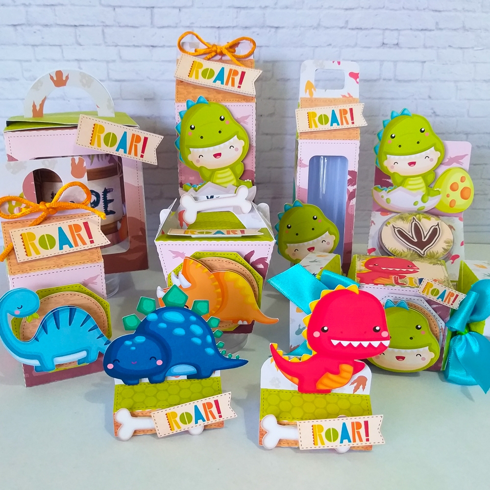 Kit Festa Personalizados Dino Baby 3D - 30 unidades | Dinossauro | Lembrancinhas | Festa Infantil | Pega e Monte
