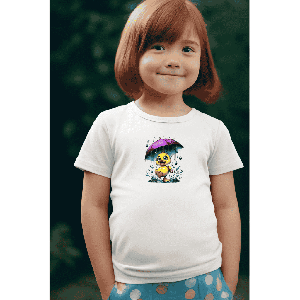 ROUPA INFANTIL PATINHO AMARELINHO PIU PIU NA CHUVA BRINCANDO CAMISETA CAMISA 4