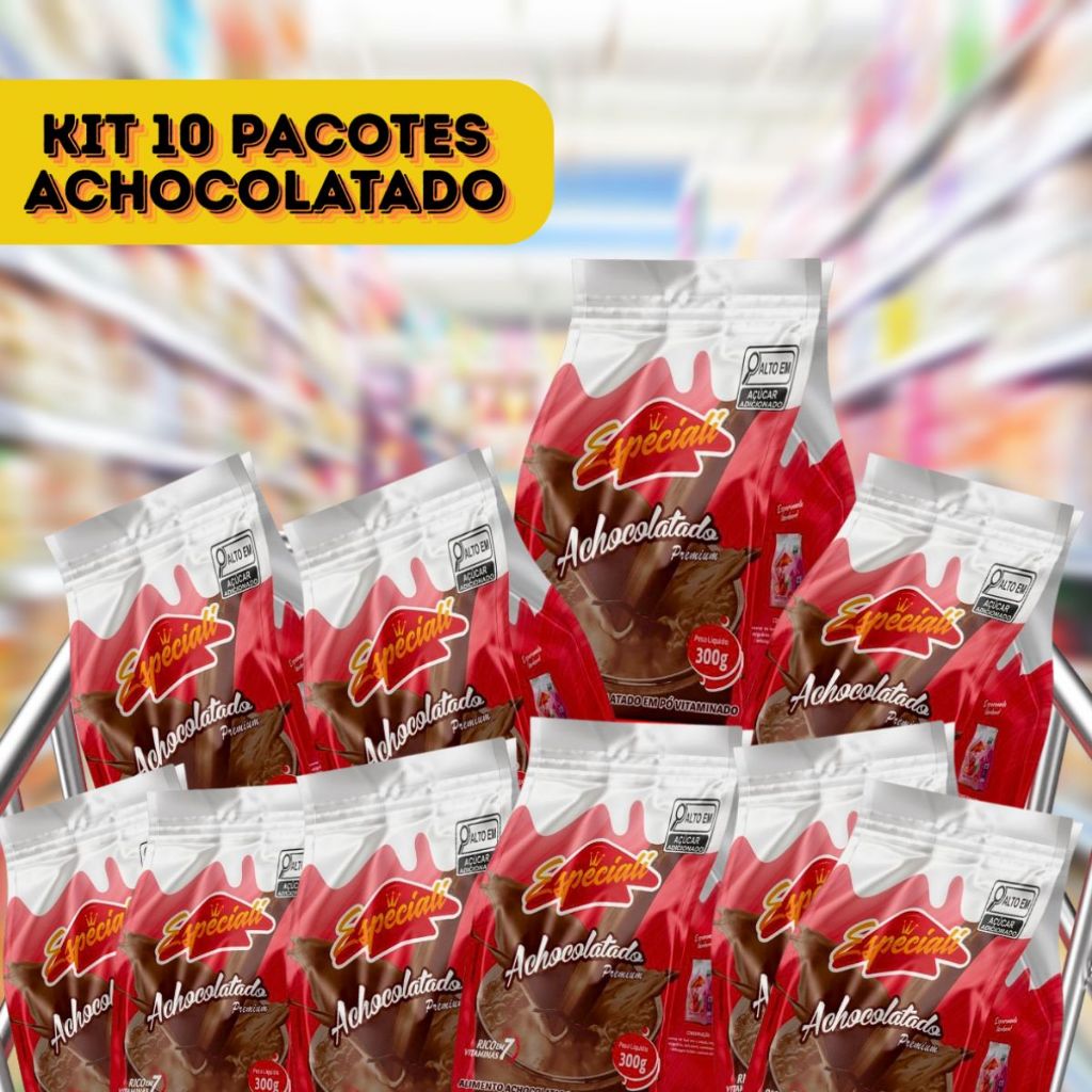 Achocolatado Toddi Chocolate em Pó Alimento Vitaminado Leite 7 Vitaminas 10 Pacotes 3 kg em Oferta na Shopee