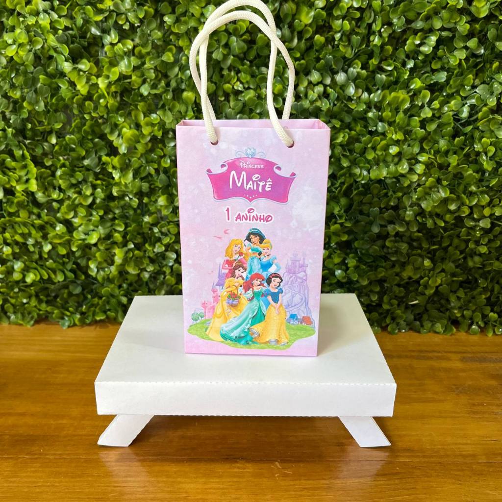 SACOLINHA PERSONALIZADA PRINCESAS - PEGUE E MONTE - TAMANHO (P) - Lembrancinha - Aniversário