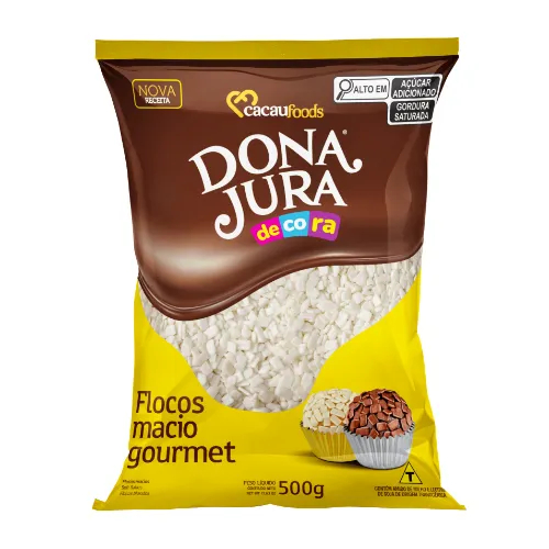 Granulado Flocos Macios Gourmet Sabor Chocolate Branco 500g Dona Jura