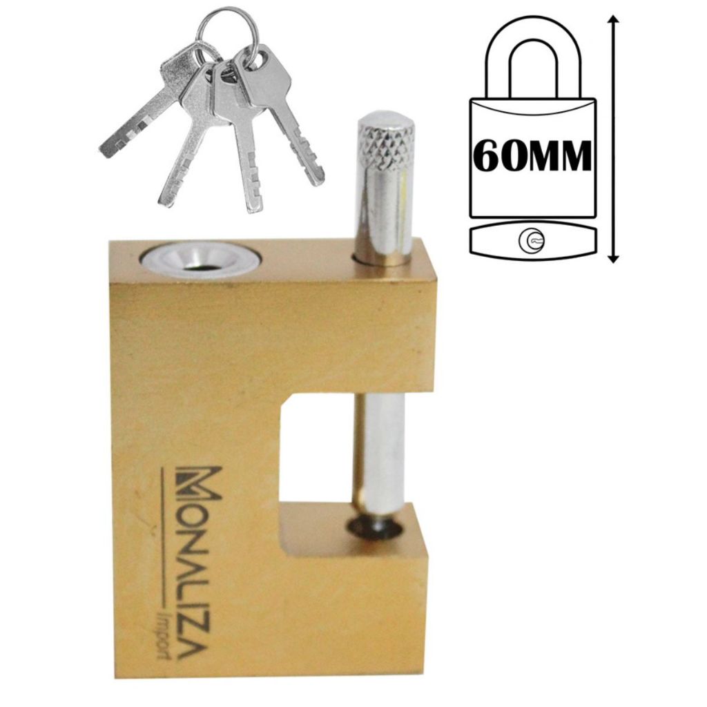 Cadeado Resistente Alta Segurança Porta Quadrada Proteção Total Moto Imóvel 60mm