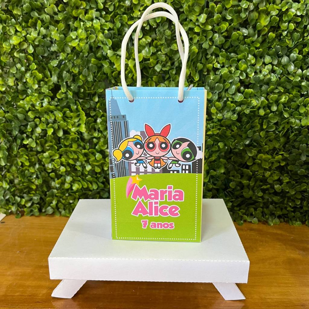 SACOLINHA PERSONALIZADA AS MENINAS SUPER PODEROSAS - TAMANHO (P) - PEGUE E MONTE - Lembrancinha