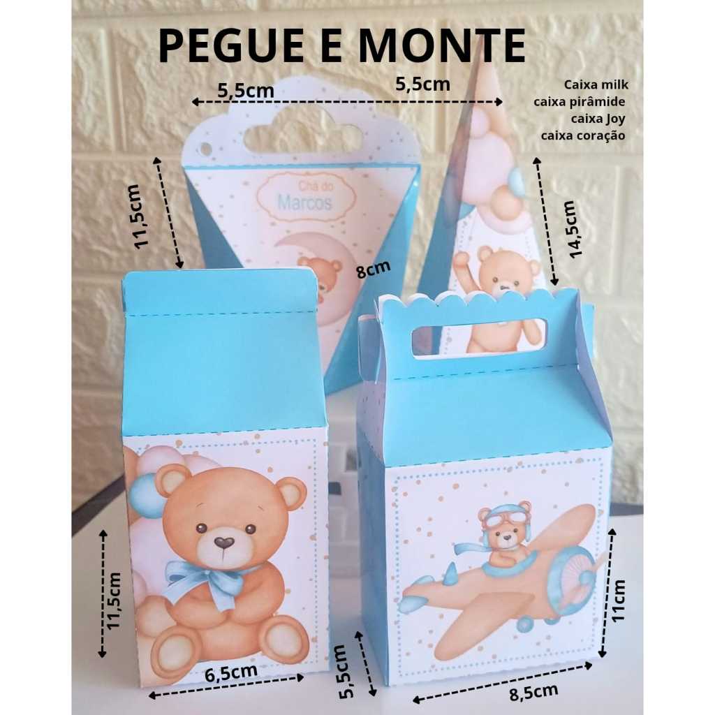 KIT CAIXAS , lembrancinha festa chá de bebê, chá revelação ursinho- fazemos qualquer tema