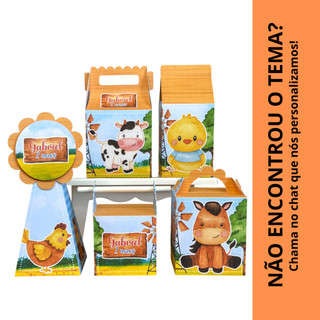 KIT 20 Caixas + 10 BRINDES - Fazendinha - kit festa fazendinha - topo de bolo fazendinha