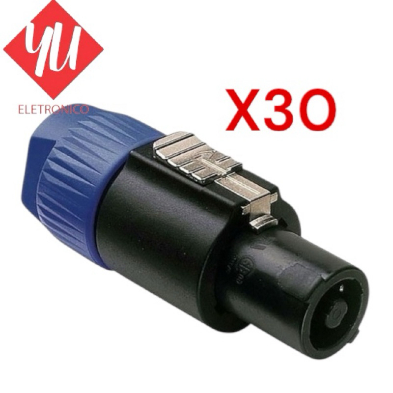 Kit 30 Conector Plug Speakon Tipo Neutrik 4 Polos Macho Sa2x em Oferta na Shopee