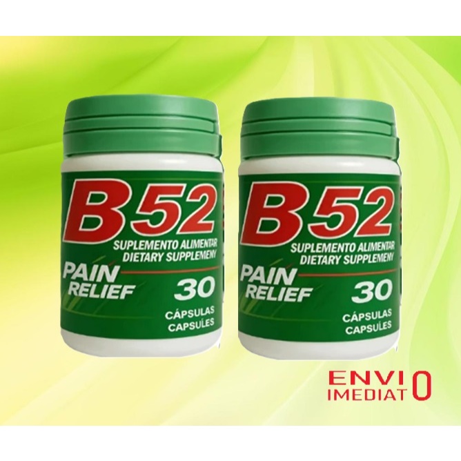 B52 PAIN RELIEF 100% Natural E Original 2 Potes Com 30 Capsulas em Oferta na Shopee