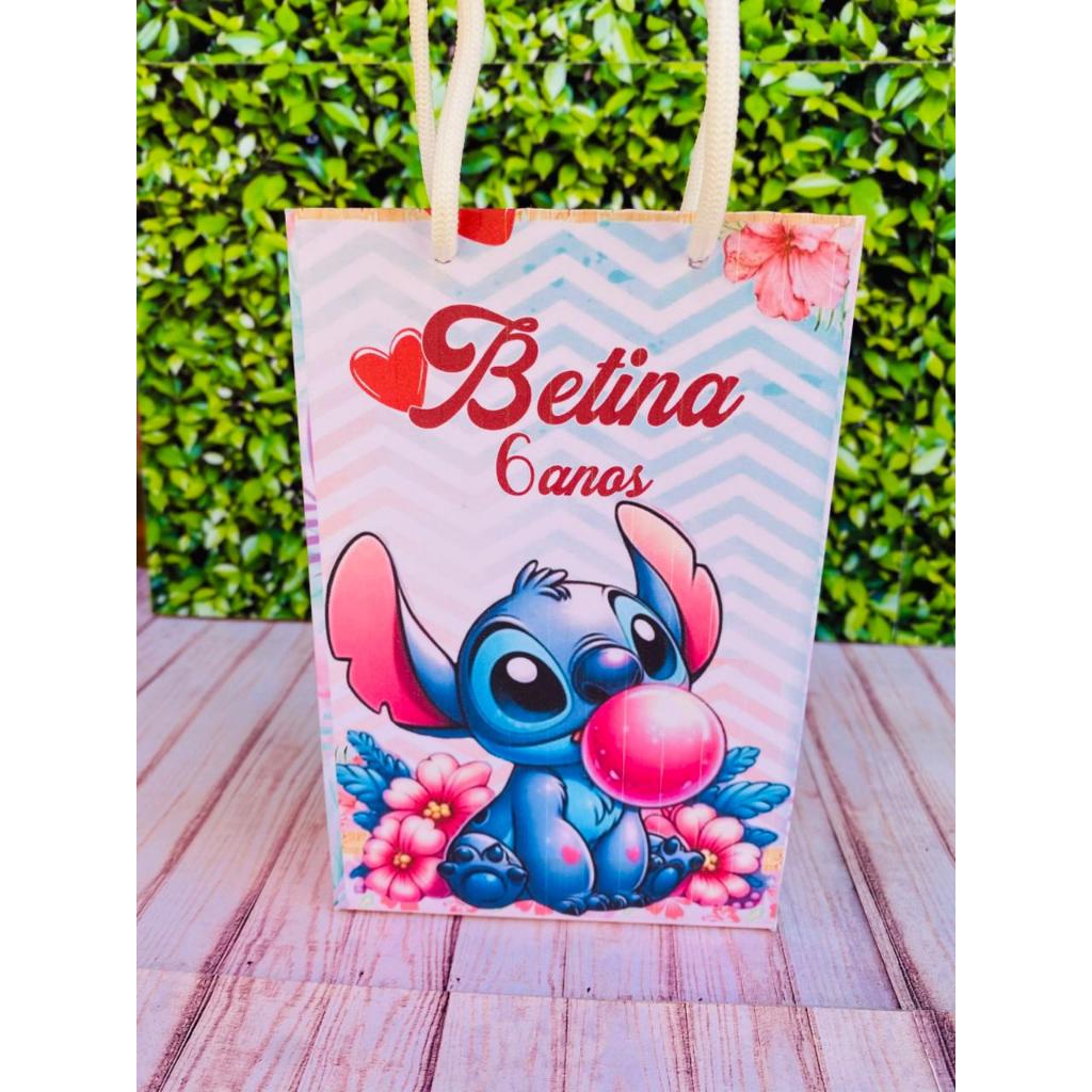 Sacolinha Surpresa Personalizada Stitch /  Lembrancinha Stitch/ Sacolinha Aniversário PEGUE E MONTE