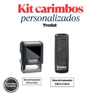 Kit Carimbos Personalizados l Trodat 4910 e 9511 l Pequeno e Médio l Automático l Profissionais em Oferta na Shopee