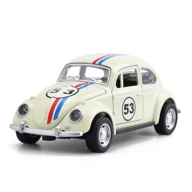 Carro de brinquedo infantil de metal Herbie Beetle 53 com portas que abrem e capô