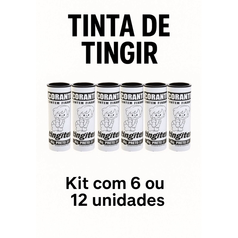 Kit C/ 6 ou 12 Tintas Tingitex – Corante 45g | Ideal para Tecidos de Algodão em Oferta na Shopee
