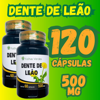 Dente de Leão em Cápsulas – 500mg | 60 cápsulas cada frasco Folhas Verdes em Oferta na Shopee