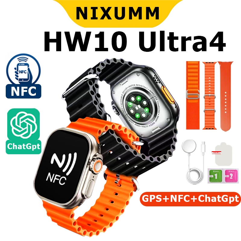 2025 mais recente Relógio Smartwatch HW10 Ultra 4 ChatGpt Gps Nfc SUPER AMOLED