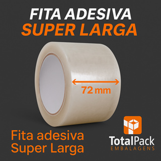 02 Rolos Fita Adesiva Super Larga 72MM Transparente em Oferta na Shopee