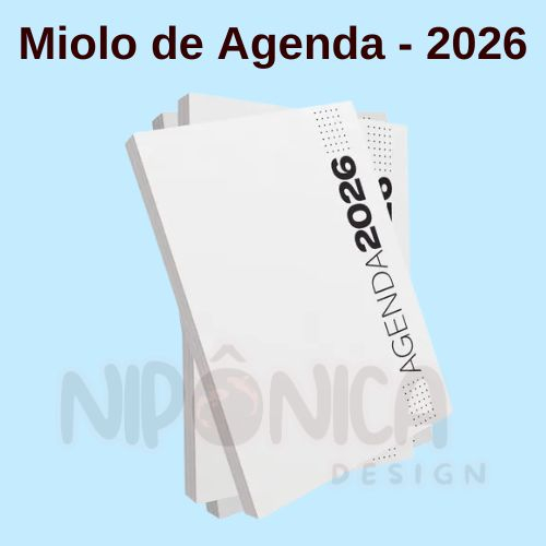 MIOLO DE AGENDA 2026 - 350 PÁGINAS - OFFSET 75G. PB - Embalagem unitária