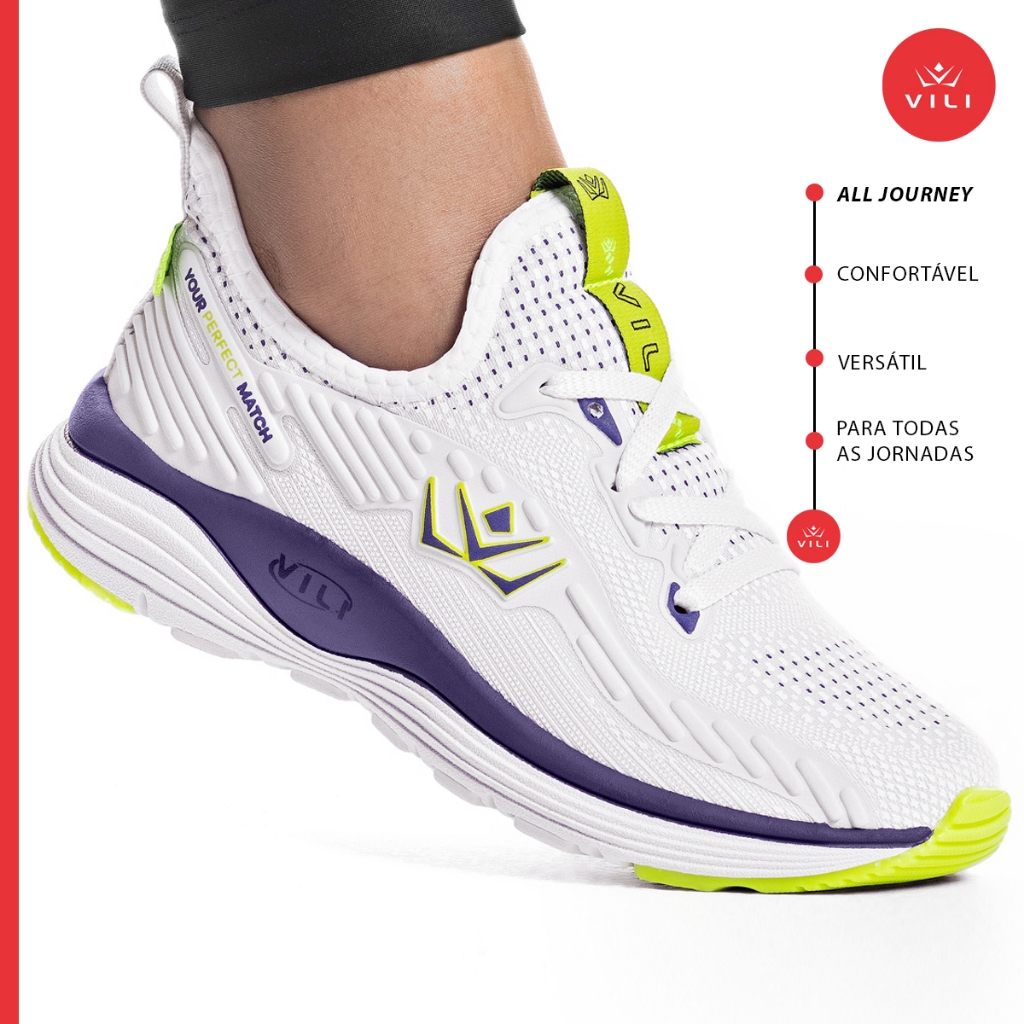 Tênis Feminino Vili All Journey Esportivo Academia Branco