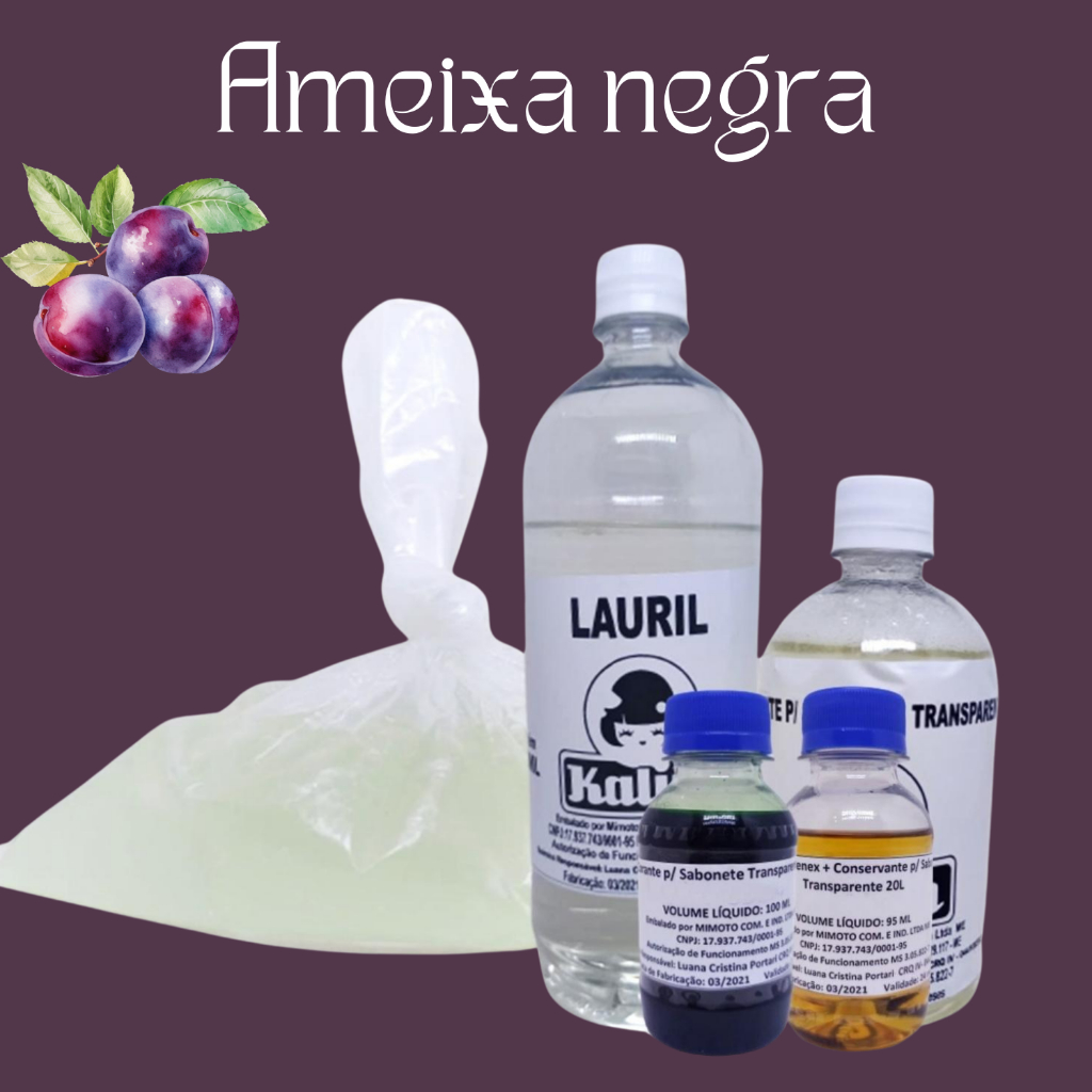 Kit Sabonete Líquido Concentrado Faz 20L Ameixa - Muito bom - Acompanha Modo de preparo