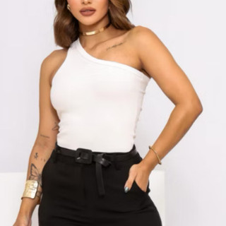 BLUSA REGATA FEMININA MULA MANCA/ UM OMBRO SO/ PROMOÇÃO TENDÊNCIAS
