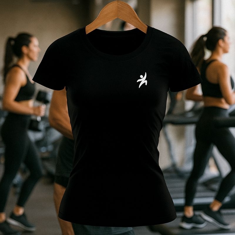 CAMISETA DRY FIT FEMININA (baby look)ACADEMIA SPORT PROMOÇÃO LIMITADA