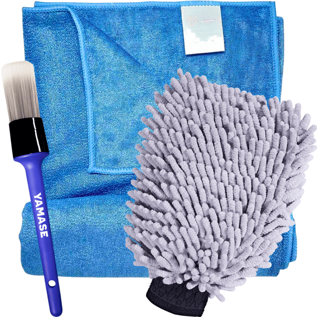 Kit Microfibras Luva de Lavagem Pincel para Detalhamento Toalha de Secagem em Oferta na Shopee