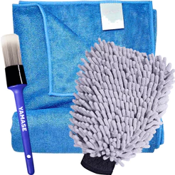 Kit Microfibras Luva de Lavagem Pincel para Detalhamento Toalha de Secagem
