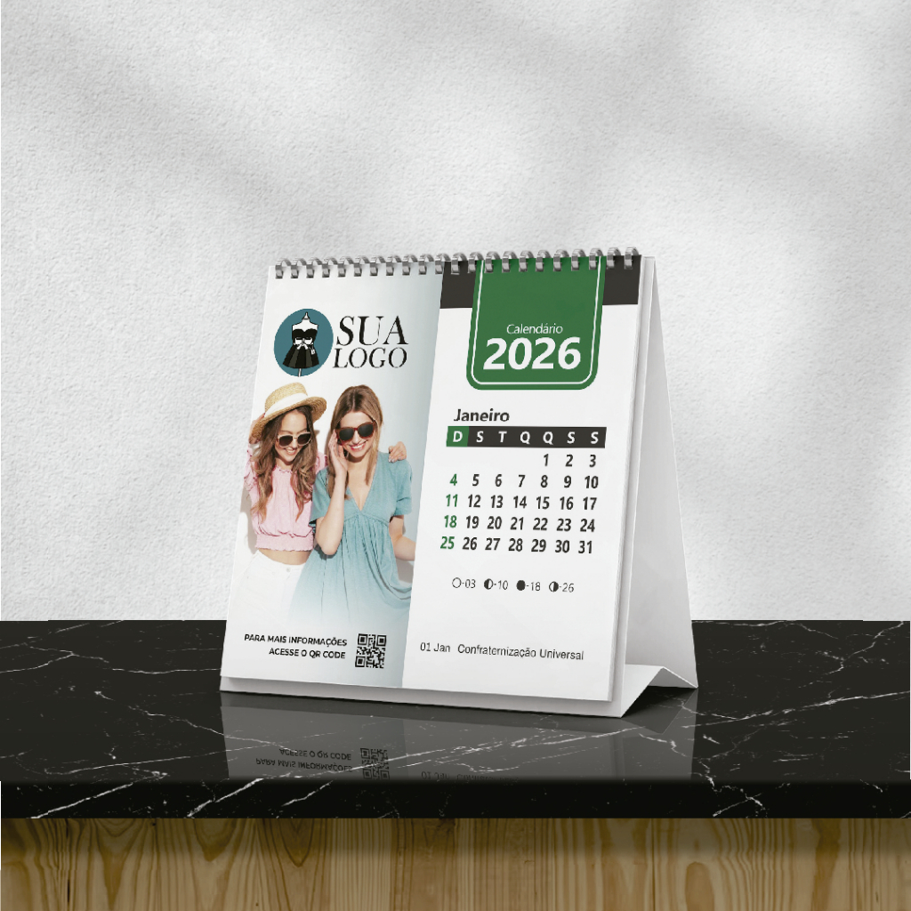 Calendário de Mesa Wire-o Personalizado Brinde Comercial Brinde Corporativo Brinde Empresarial